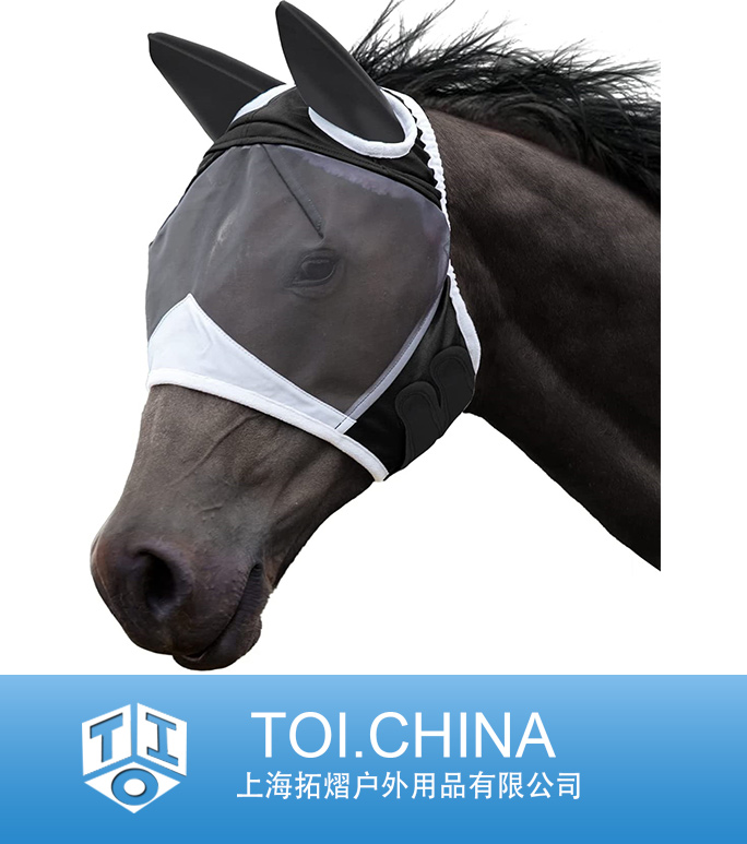 Horse Mask with Ears,Breathable Mesh Mask for Horse with Protection