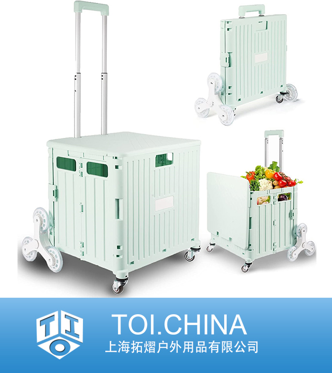 Rolling Carts, Foldable Utility Cart, Collapsible Rolling Crate with Wheels