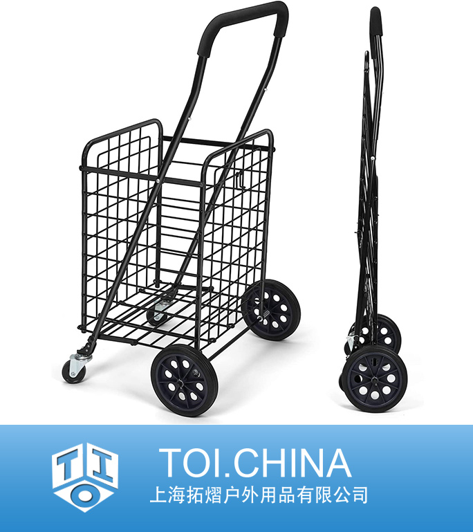 Shopping Cart with Dual Swivel Wheels for Groceries