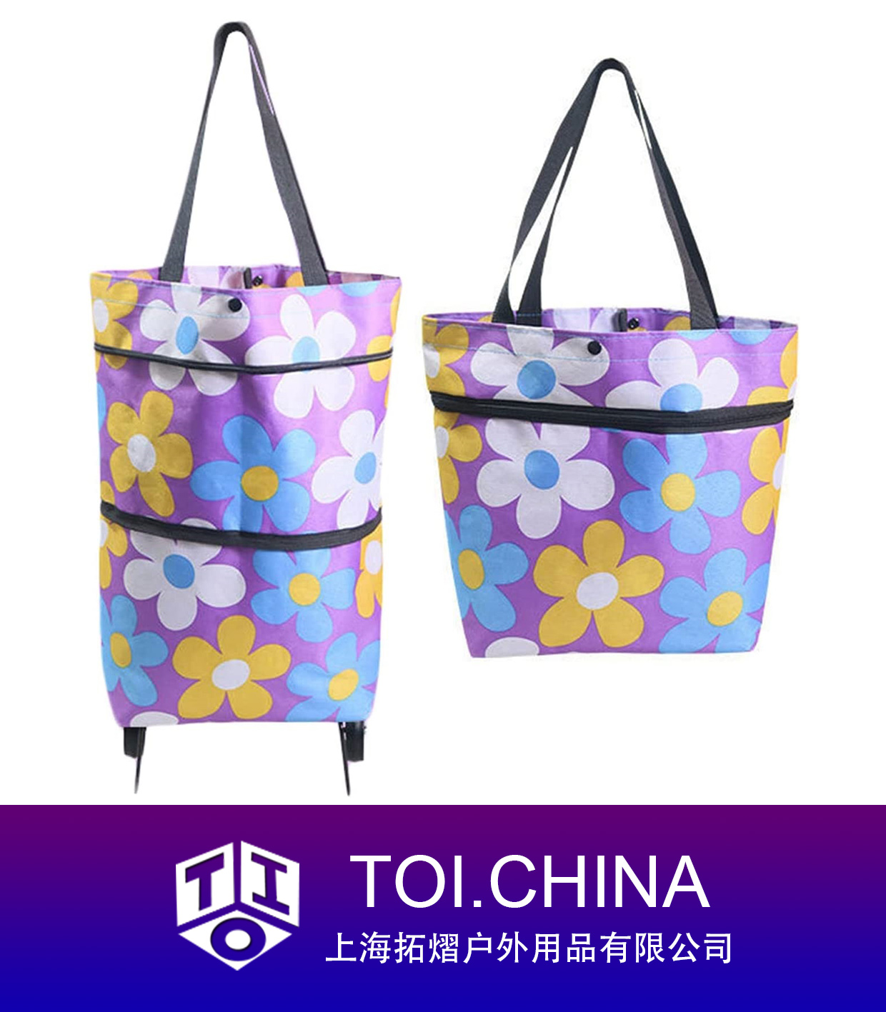 Trolley Bags with Wheels Foldable Shopping Cart